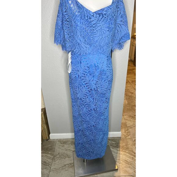 JS Collections Cowl Neck Lace Gown Dress - Picture 6 of 12
